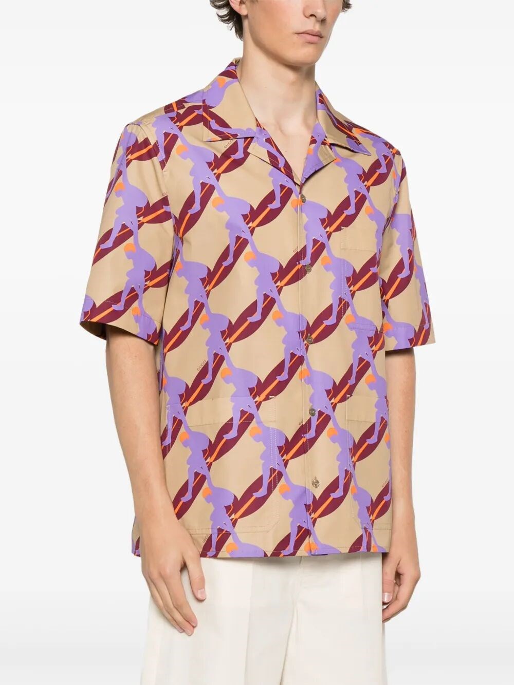 Gucci Men `Twisted Surf On Pop` Print Shirt GUCCI