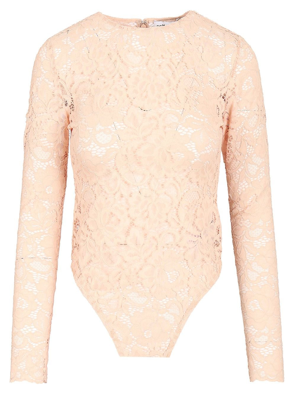 Self-Portrait Women Beige Bodysuit In Flesh-Colored Lace SELF-PORTRAIT