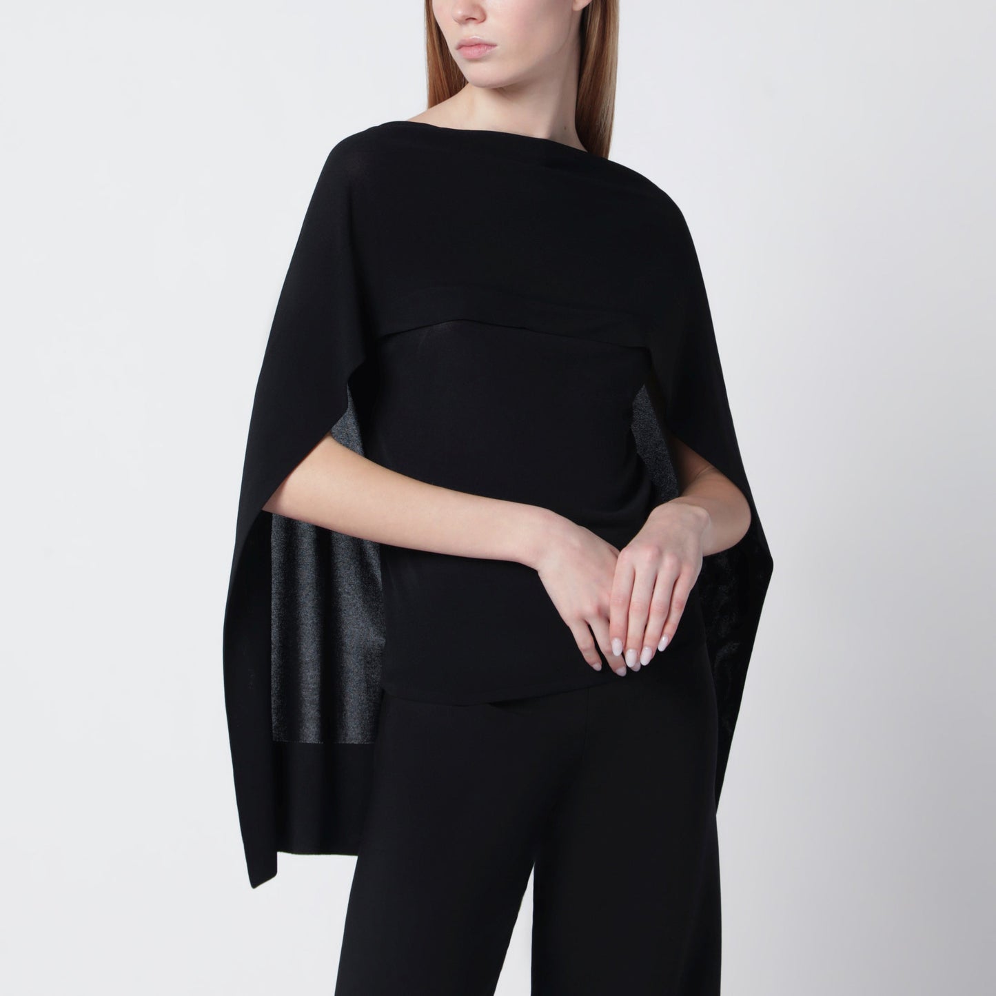 Alberta Ferretti Black Top With Chiffon Sleeves Women ALBERTA FERRETTI
