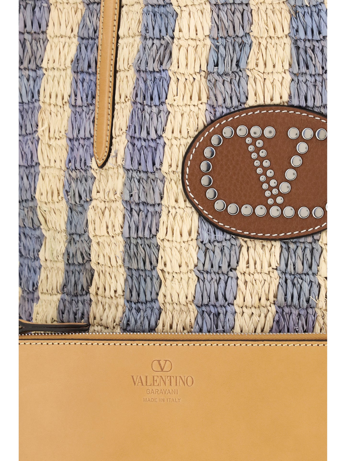 Valentino Garavani Women Striped Raffia Bucket Bag VALENTINO GARAVANI