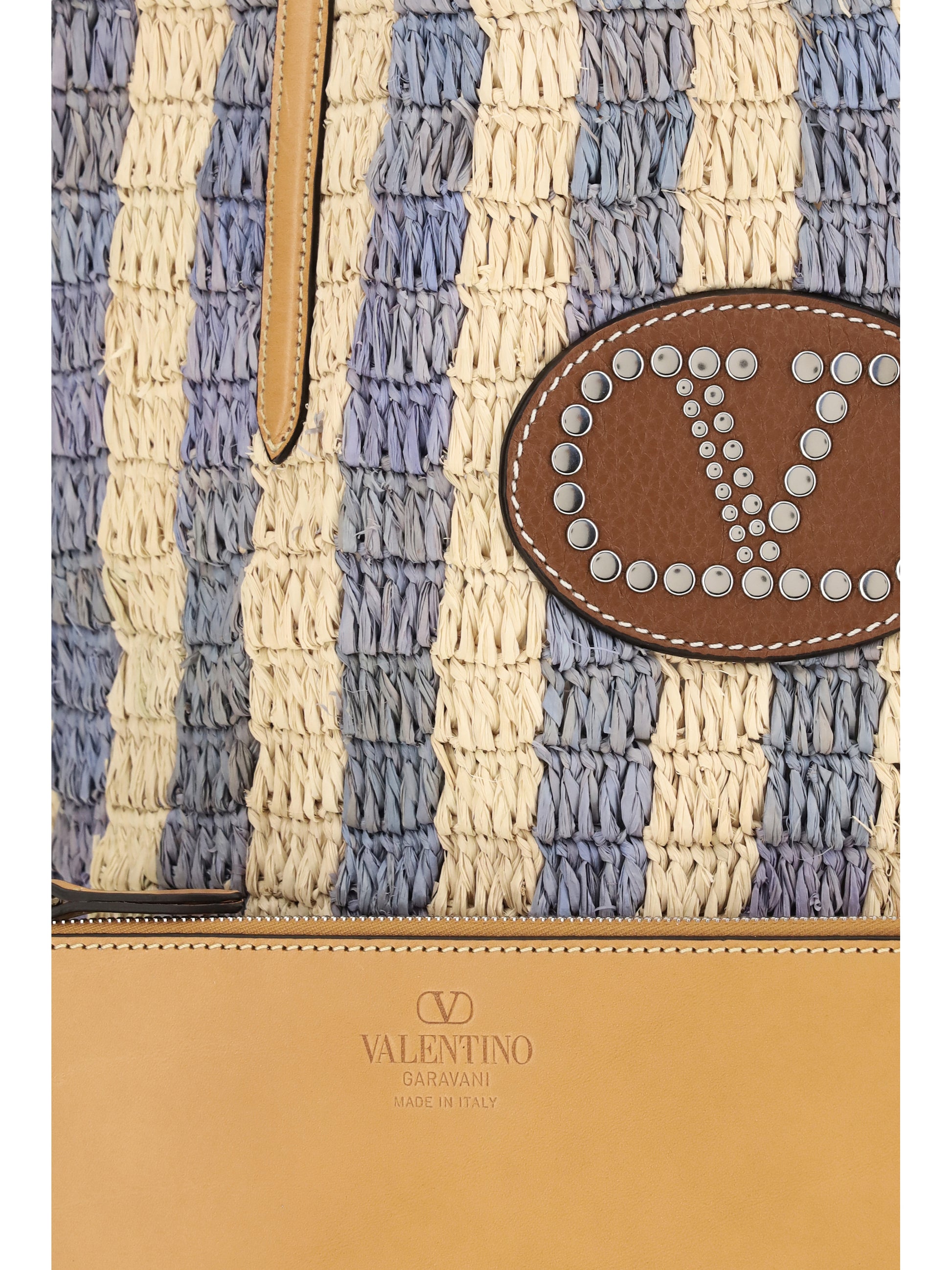 Valentino Garavani Women Striped Raffia Bucket Bag VALENTINO GARAVANI