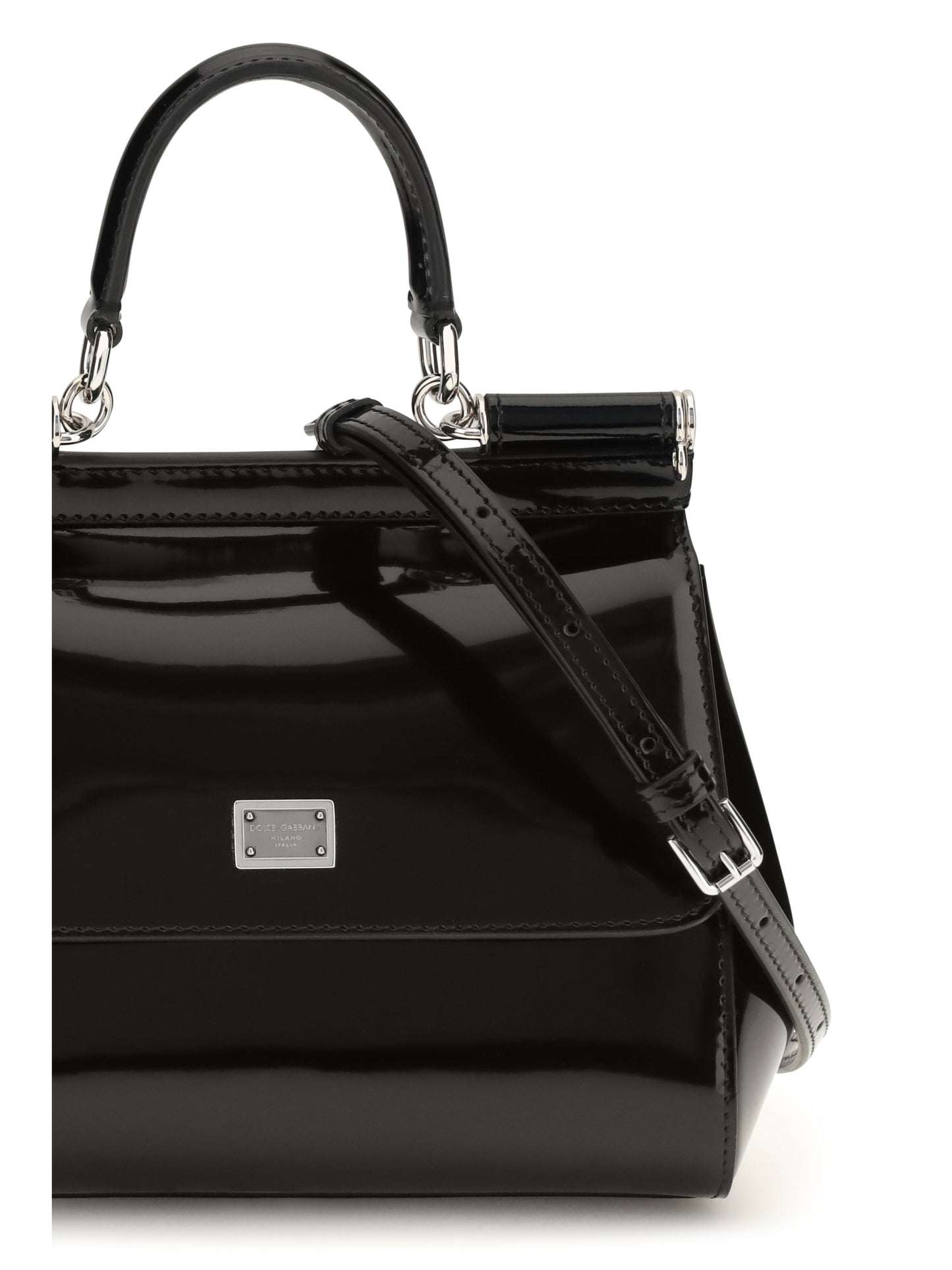 Dolce & Gabbana Women Small Sicily Glossy Calfskin Handbag DOLCE & GABBANA