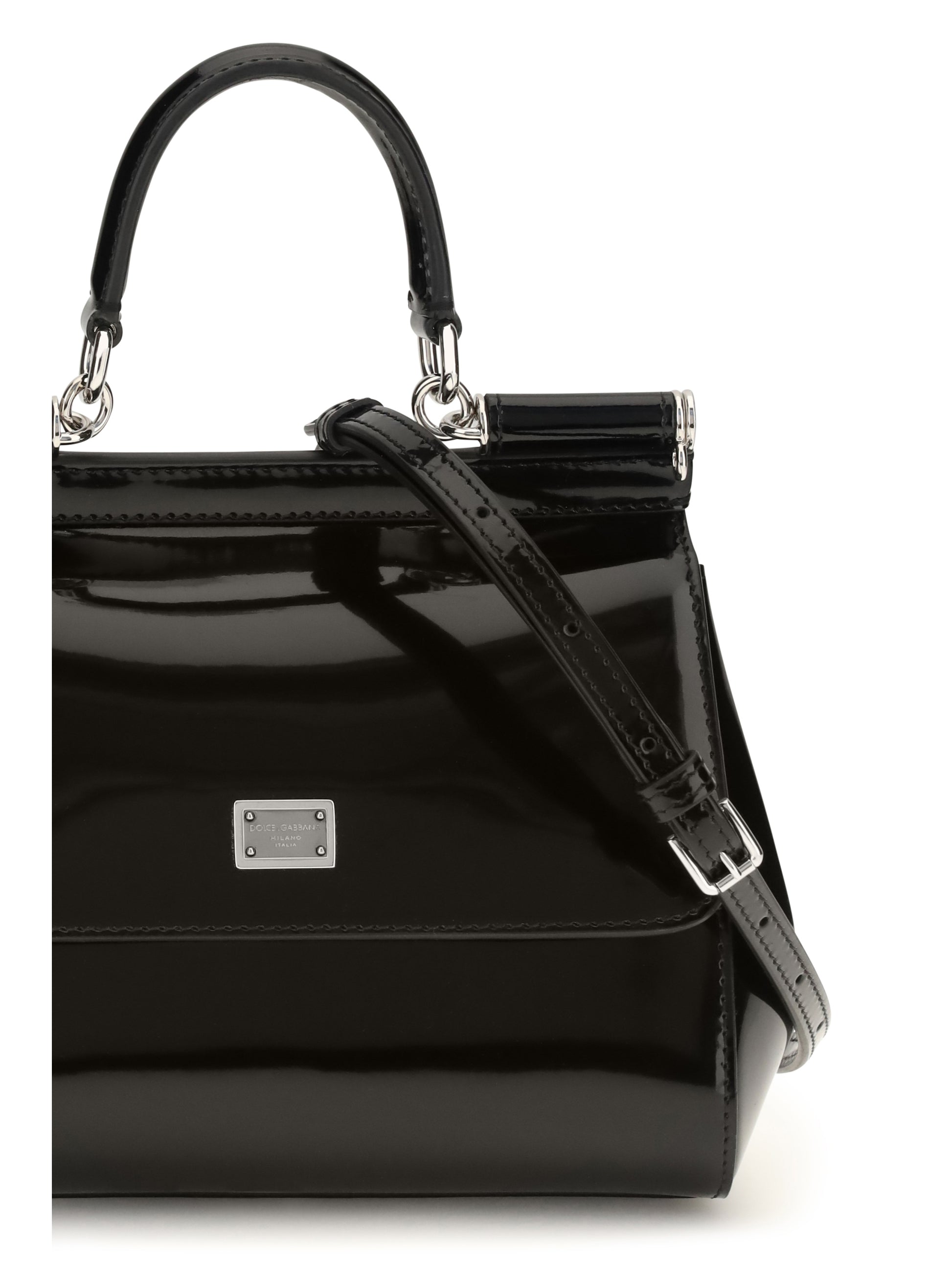 Dolce & Gabbana Women Small Sicily Glossy Calfskin Handbag DOLCE & GABBANA