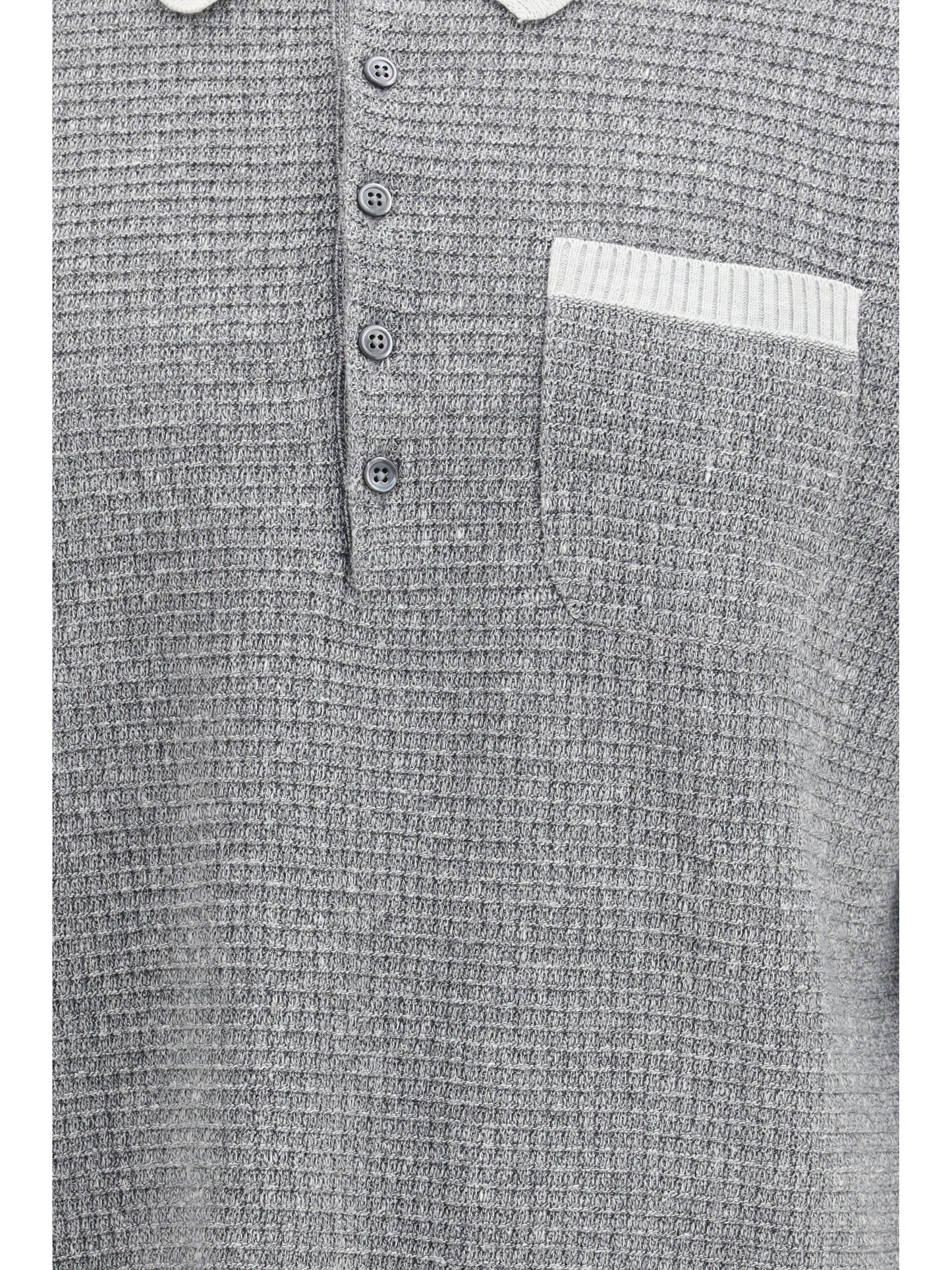Thom Browne Men Knitted Polo Shirt THOM BROWNE