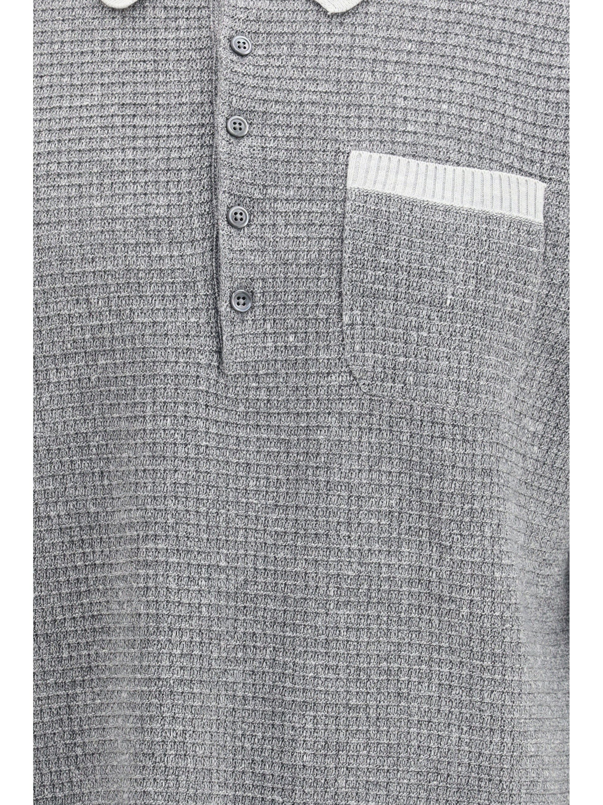 Thom Browne Men Knitted Polo Shirt THOM BROWNE