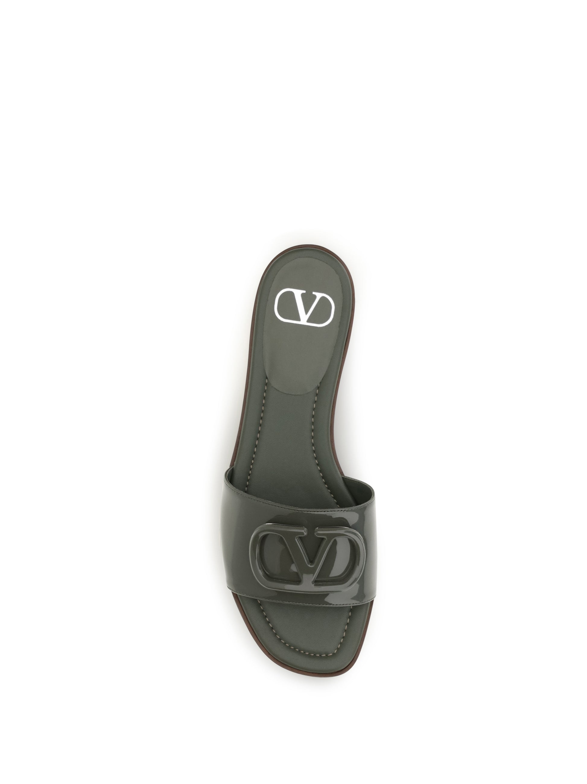 Valentino Garavani Women Vlogo Patent Leather Slide Sandals VALENTINO GARAVANI