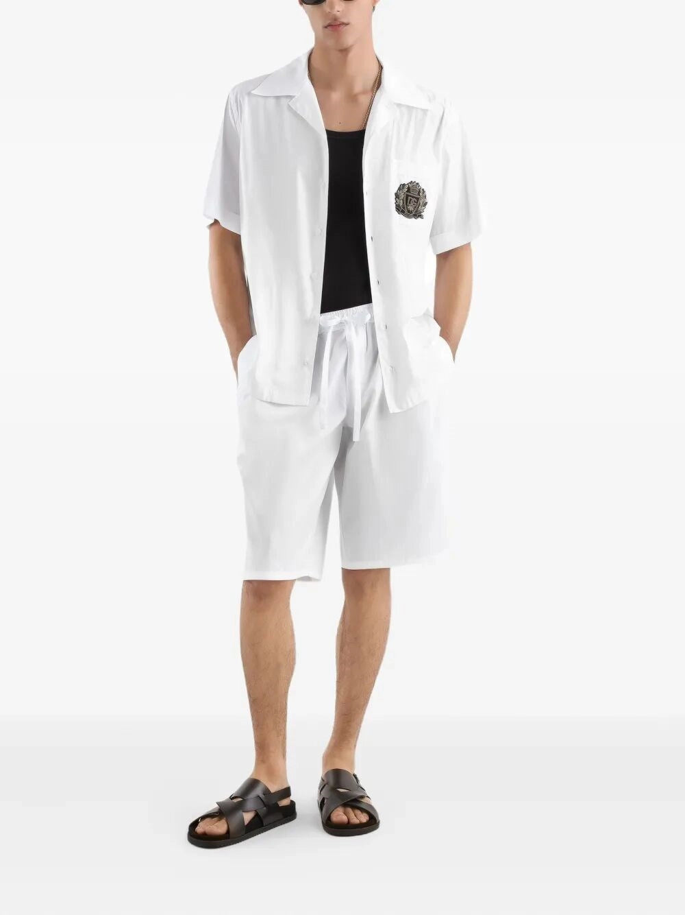 Dolce & Gabbana Men Hawaiian Shirt With Embroidery DOLCE & GABBANA