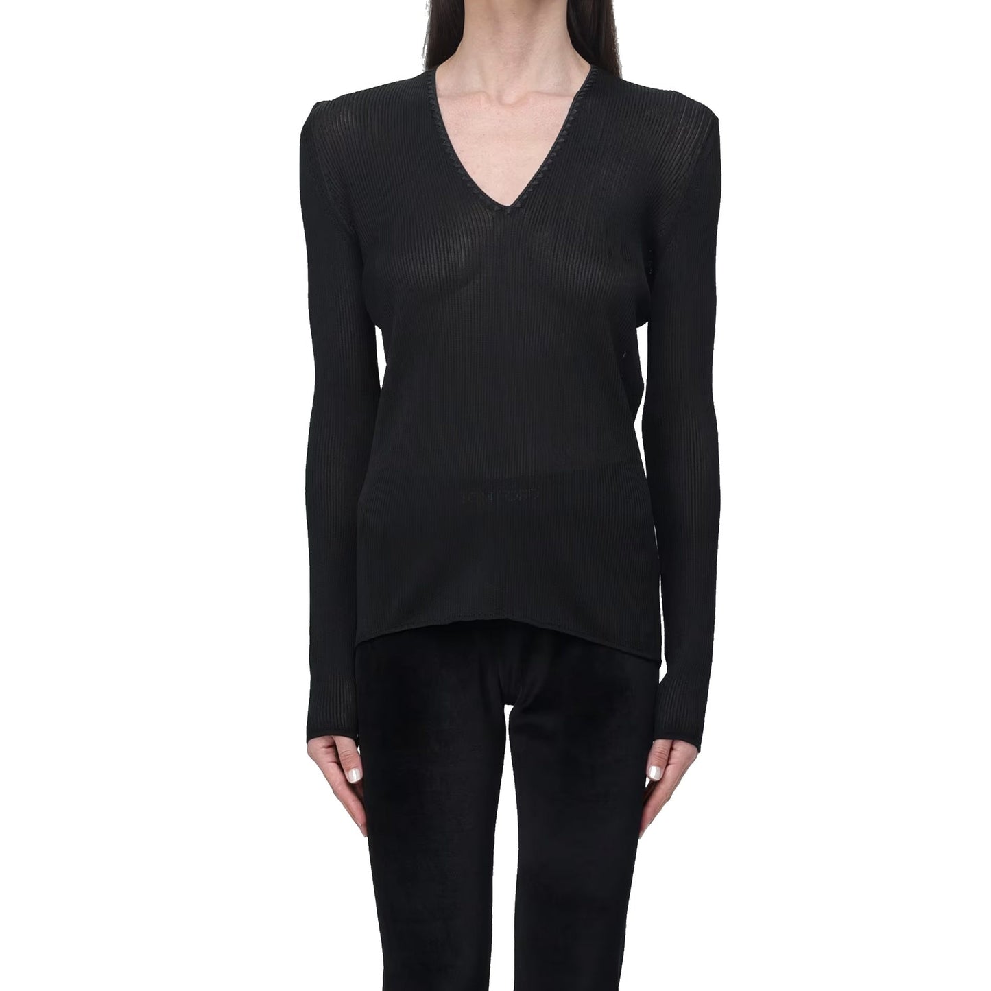 Tom Ford Sheer Fine-Ribbed Top Women TOM FORD