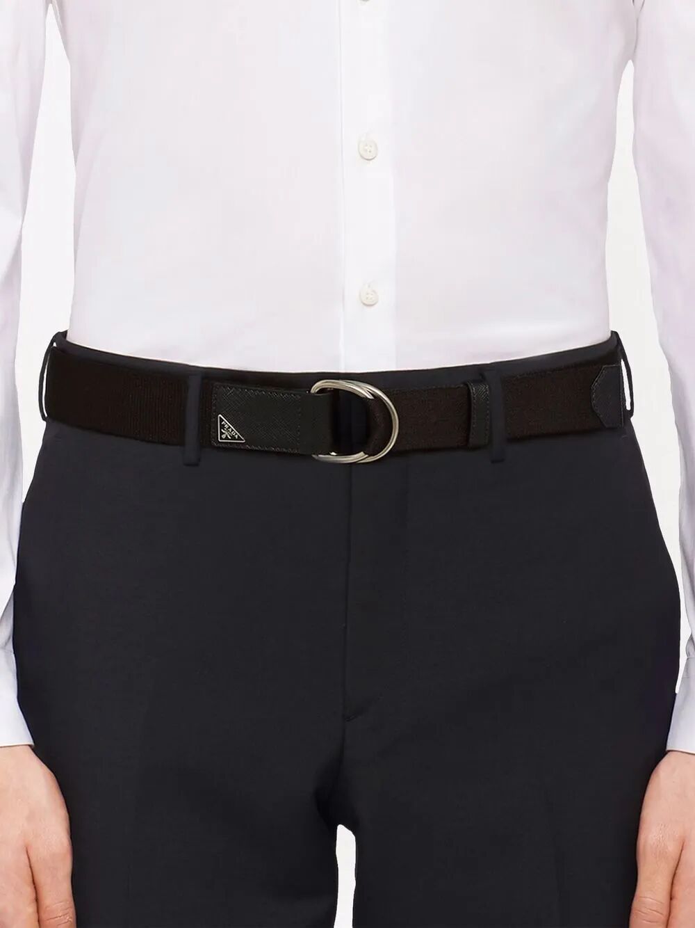 Prada Men Woven Re-Nylon Belt