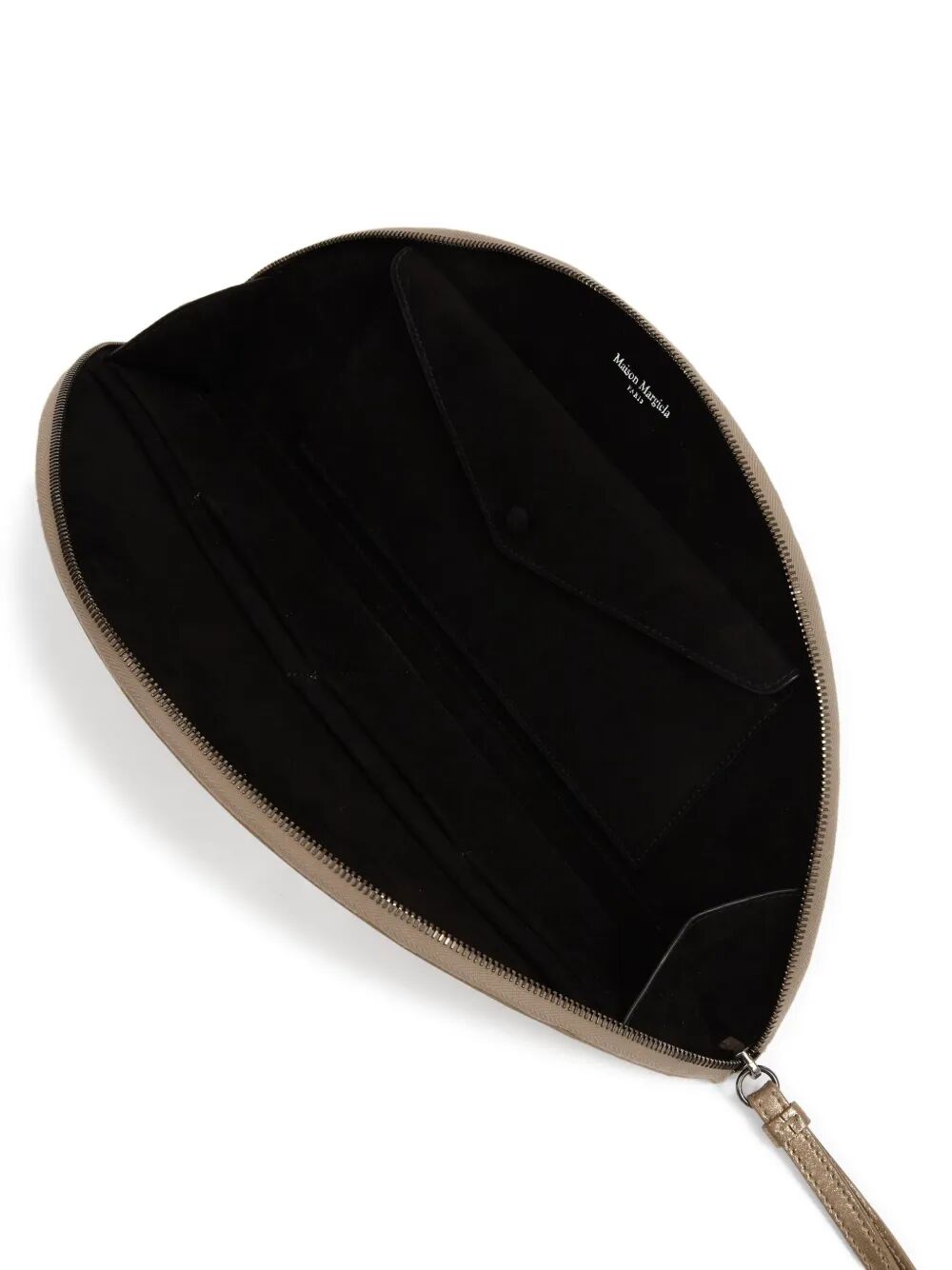Maison Margiela Women Big Halfmoon Metallic Leather Pouch
