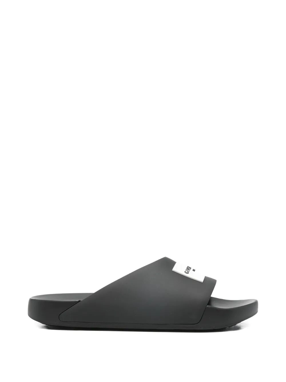 Givenchy Men Label Slide Flat Mules In Rubber GIVENCHY