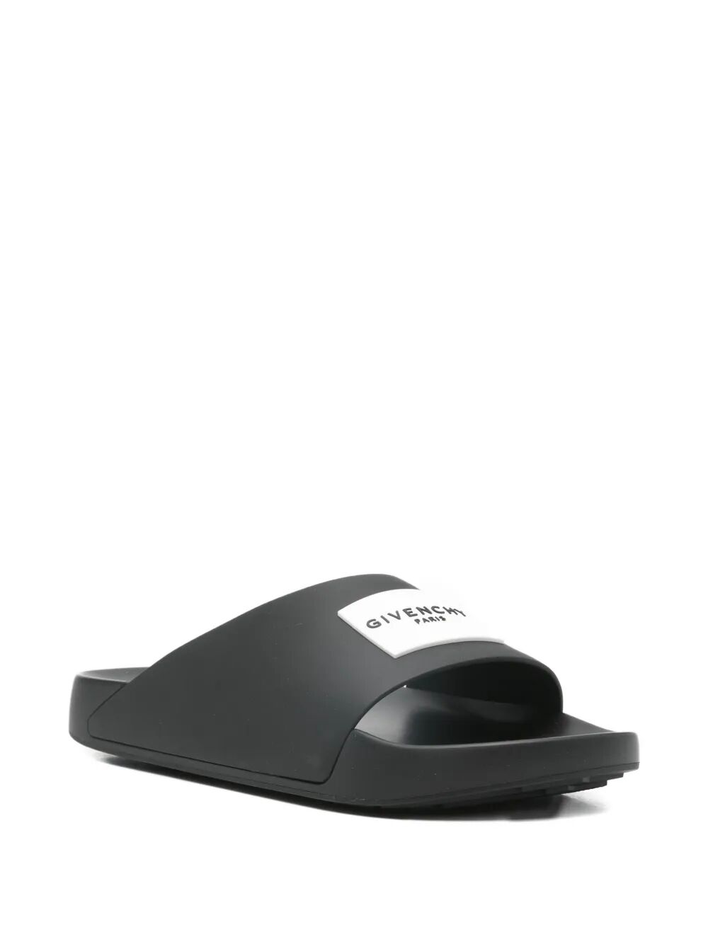 Givenchy Men Label Slide Flat Mules In Rubber GIVENCHY