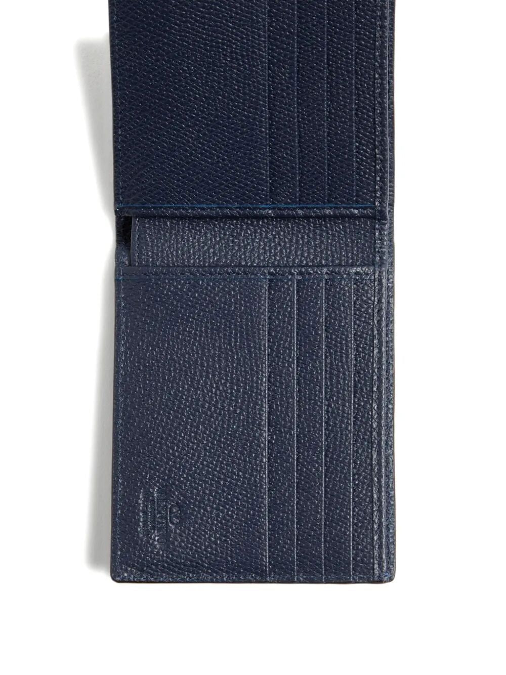 Valentino Garavani Men Vlogo Signature Grainy Calfskin Bi-Fold Wallet