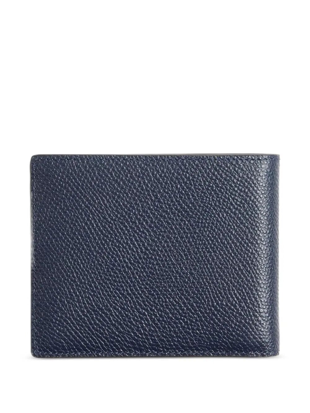 Valentino Garavani Men Vlogo Signature Grainy Calfskin Bi-Fold Wallet