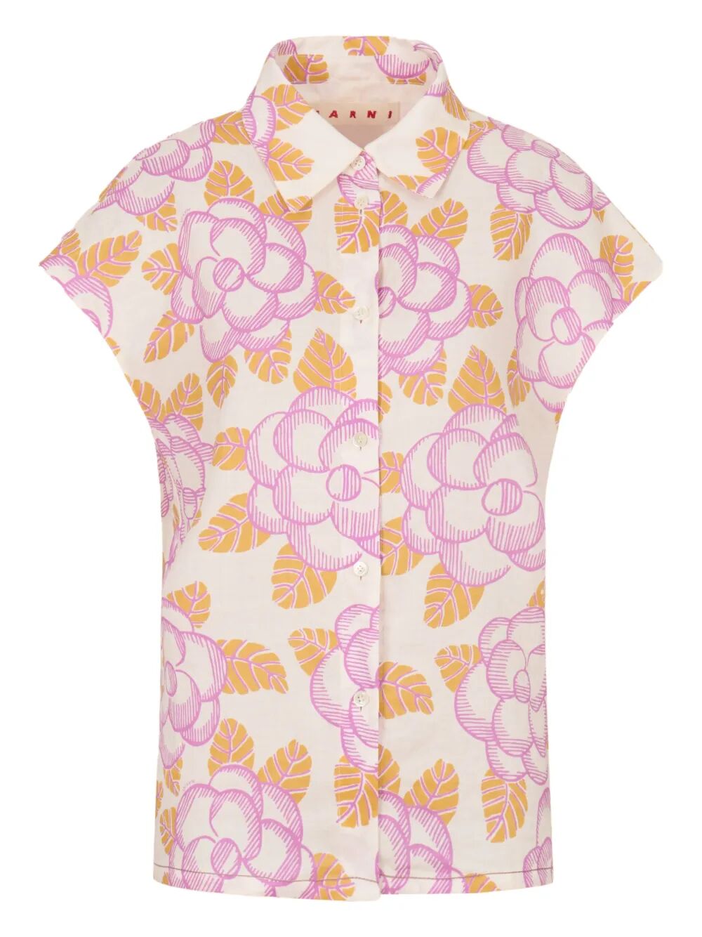 Marni Women Floral Cap-Sleeved Shirt MARNI