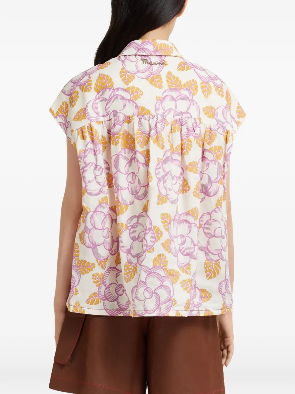 Marni Women Floral Cap-Sleeved Shirt MARNI