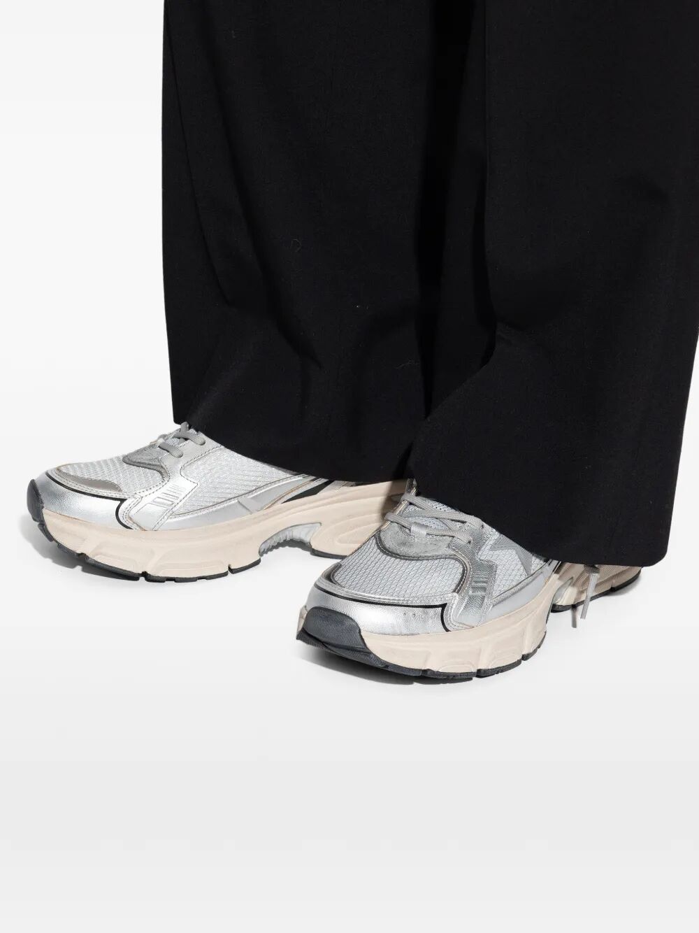 Golden Goose Men Lightstar Laminated Leather And Mesh Sneakers GOLDEN GOOSE