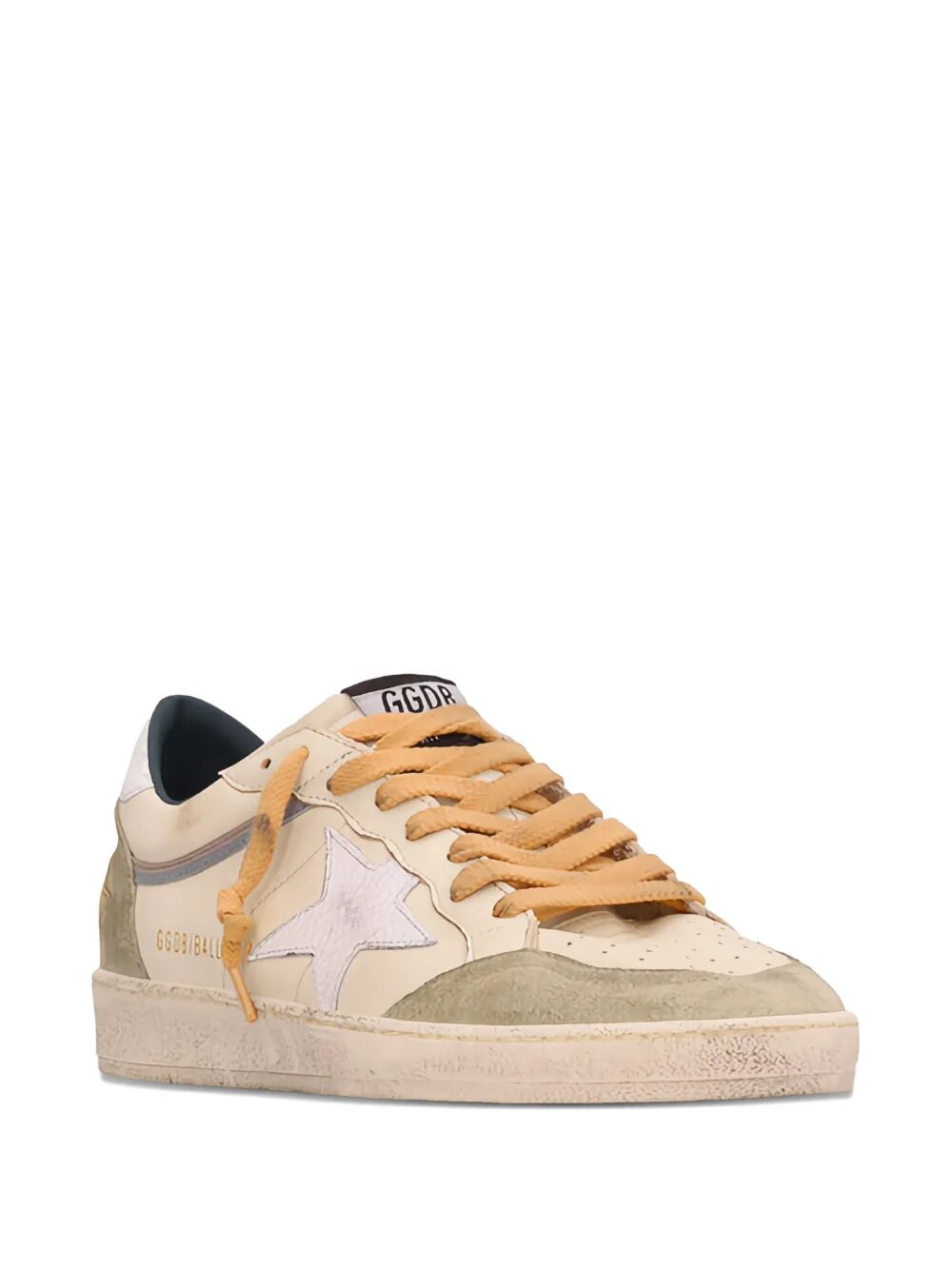 Golden Goose Men Ball Star Nappa Leather Sneakers With Suede Inserts And Crack Leather Star And Heel Tab GOLDEN GOOSE