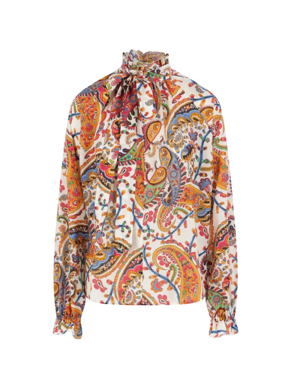 Etro Women Paisley-Print Tie-Neck Silk Blend Blouse ETRO