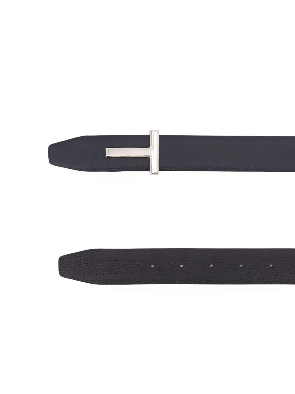 Tom Ford Men T-Buckle Two-Tone Grained Leather Belt TOM FORD