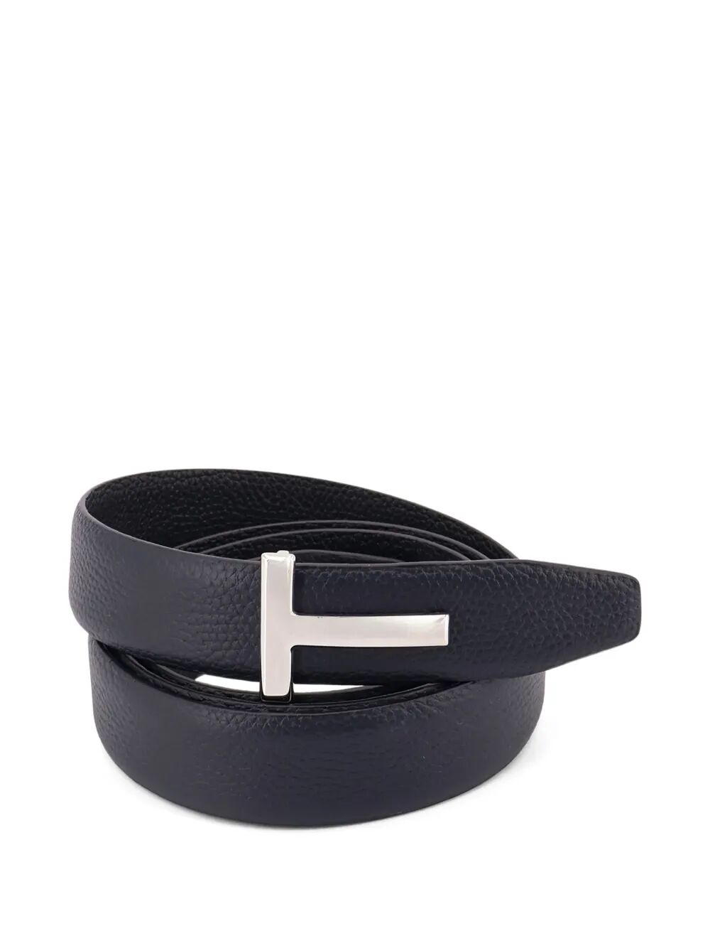 Tom Ford Men T-Buckle Two-Tone Grained Leather Belt TOM FORD