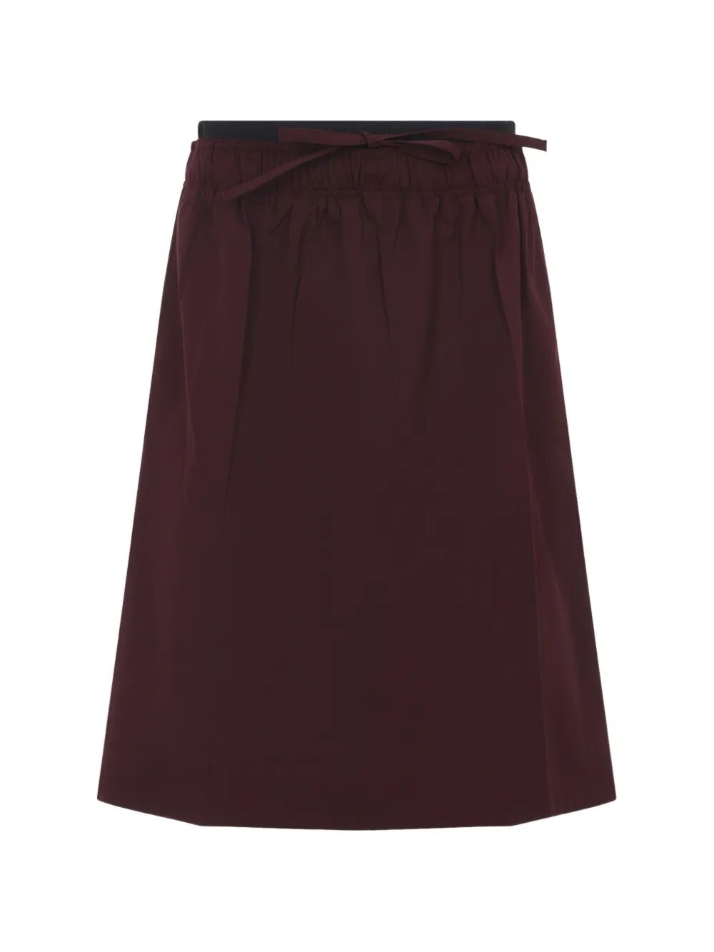 Prada Women Drawstring Poplin Midi Skirt PRADA