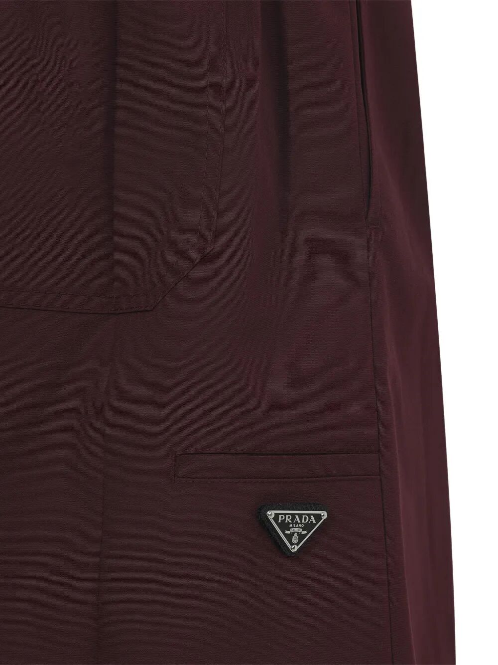Prada Women Drawstring Poplin Midi Skirt PRADA