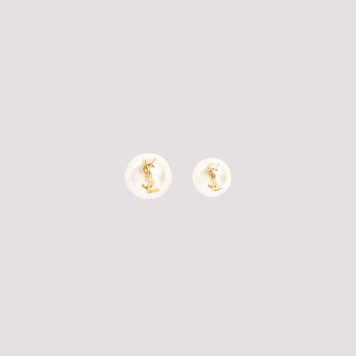 Saint Laurent Pearl Earrings With Monogram Women SAINT LAURENT