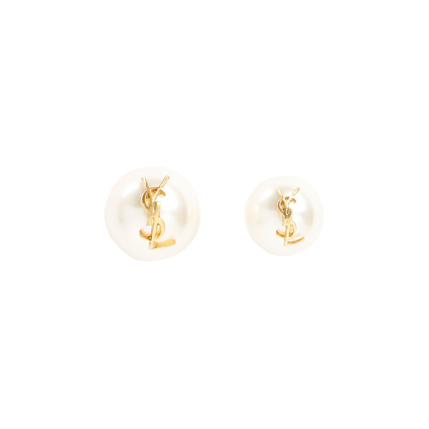 Saint Laurent Pearl Earrings With Monogram Women SAINT LAURENT