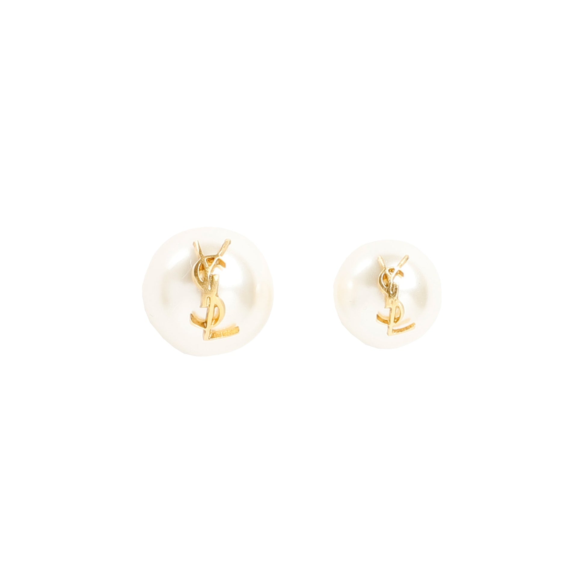 Saint Laurent Pearl Earrings With Monogram Women SAINT LAURENT