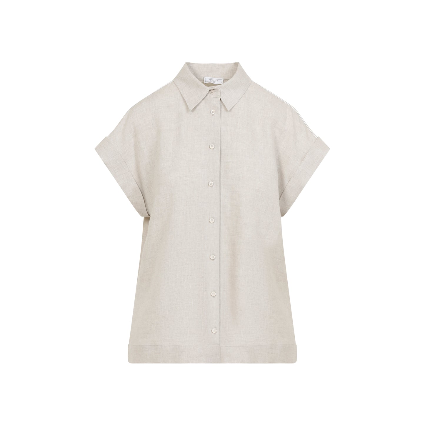 Peserico Linen Short Sleeves Shirt Women PESERICO