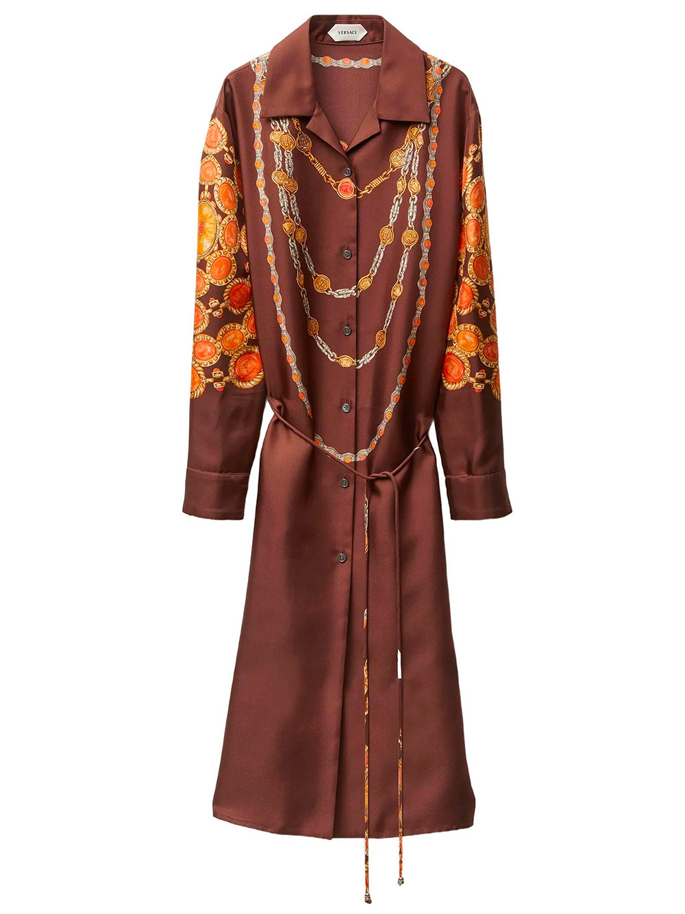 Versace Women Printed Silk Twill Mini Shirt Dress VERSACE
