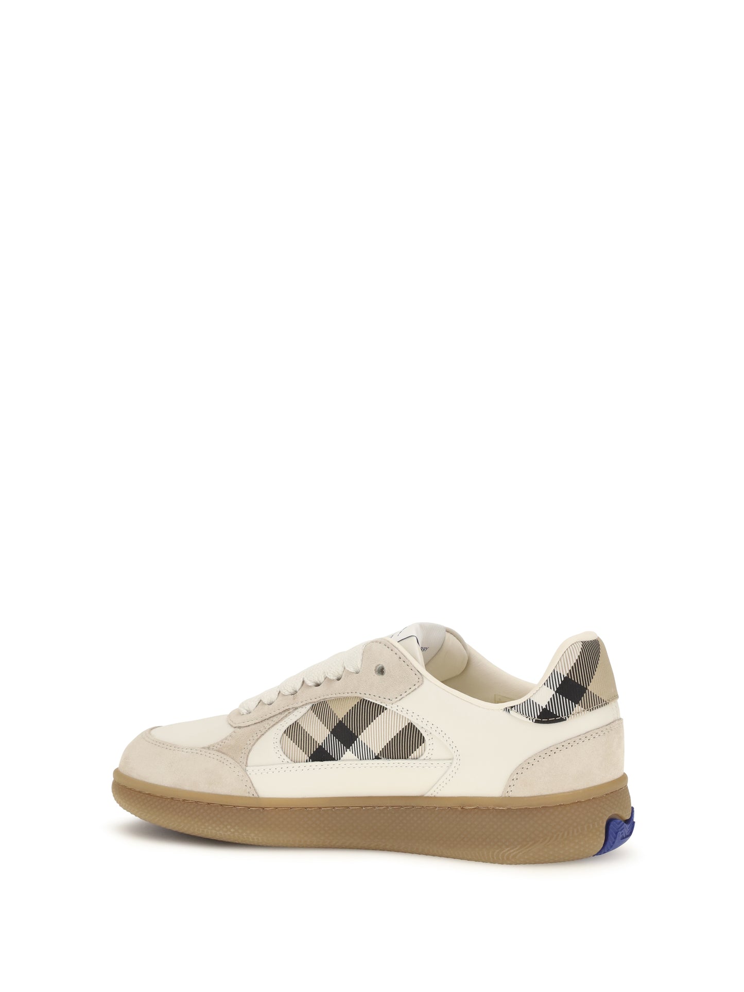 Burberry Women Terrace Leather And Check Sneakers BURBERRY