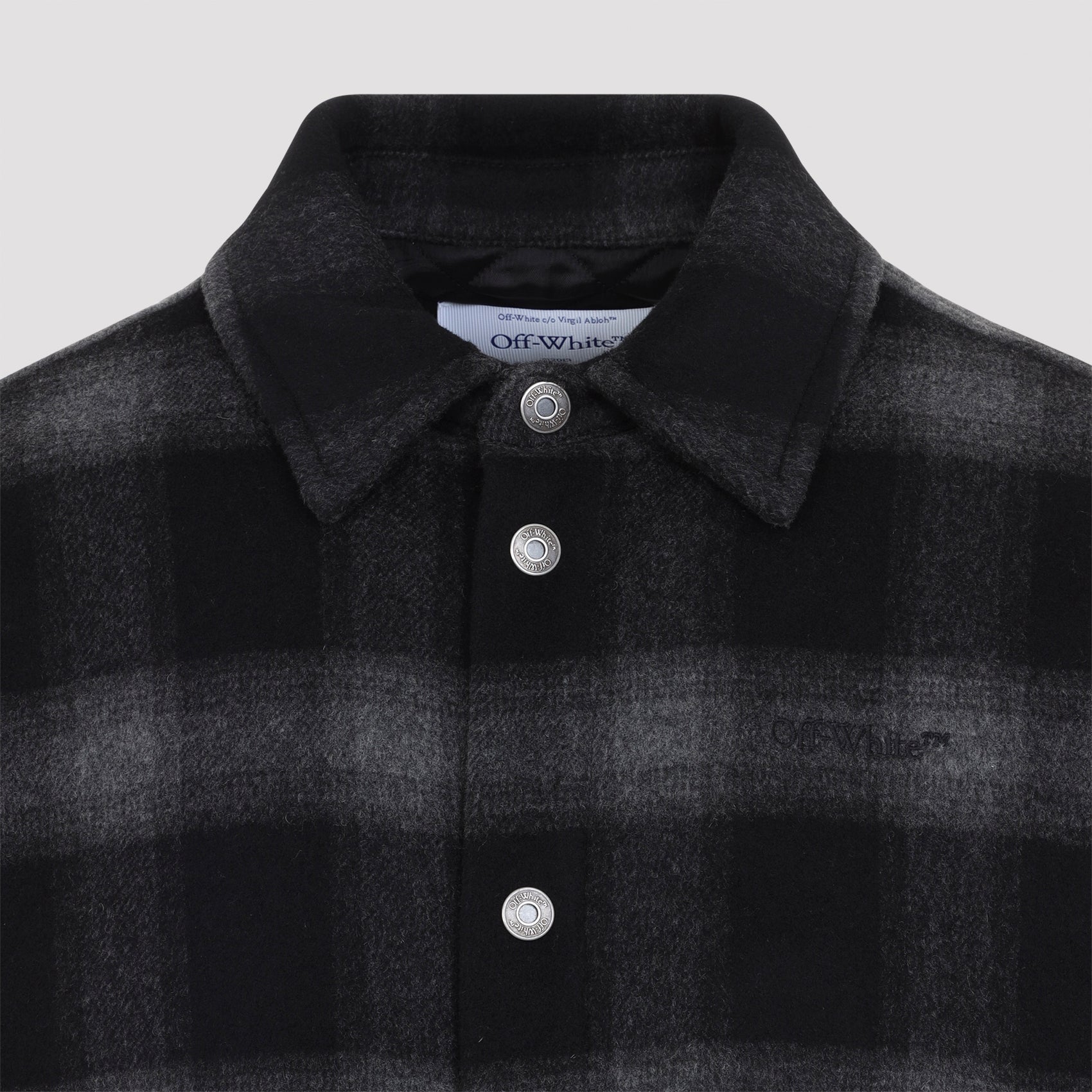 Lbl Flannel Wool Padded Overshirt Coat Men OFF-WHITE