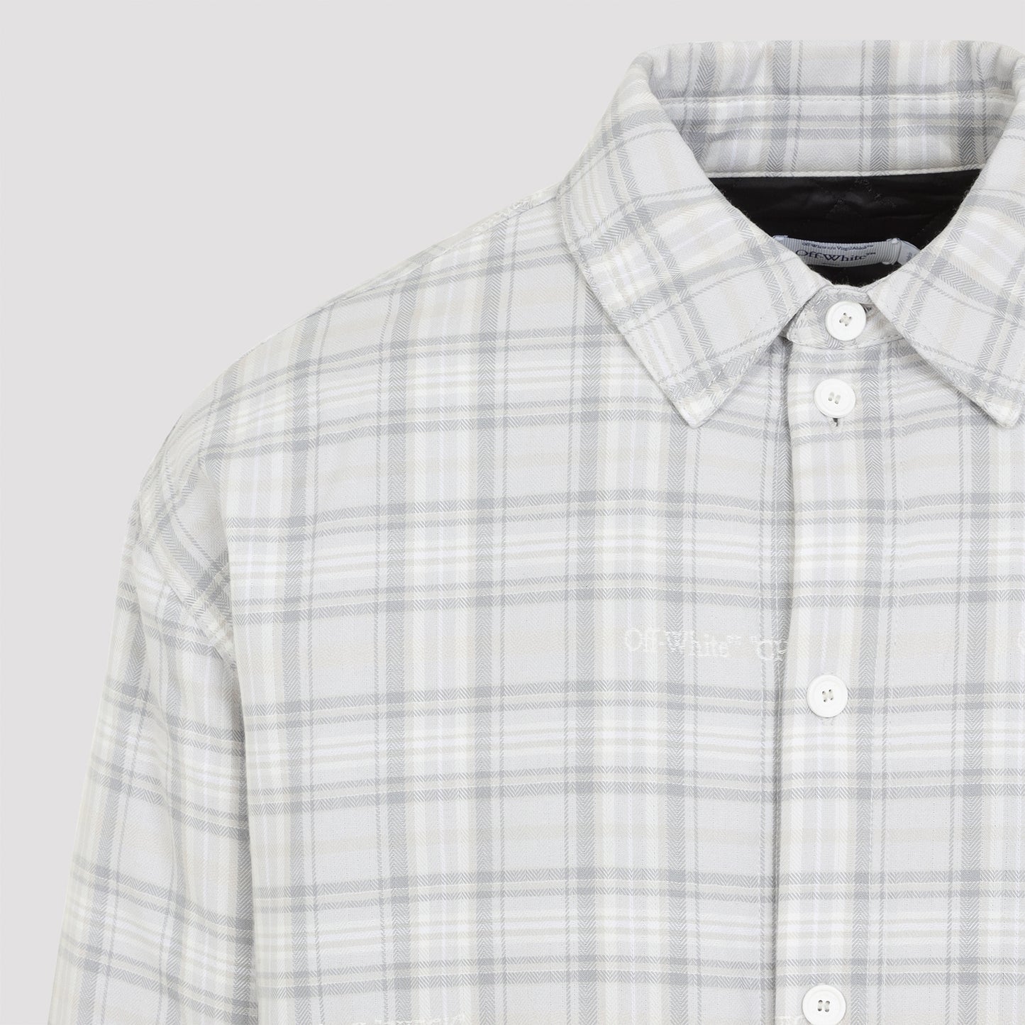 Lbl Check Flannel Padded Overshirt Men OFF-WHITE