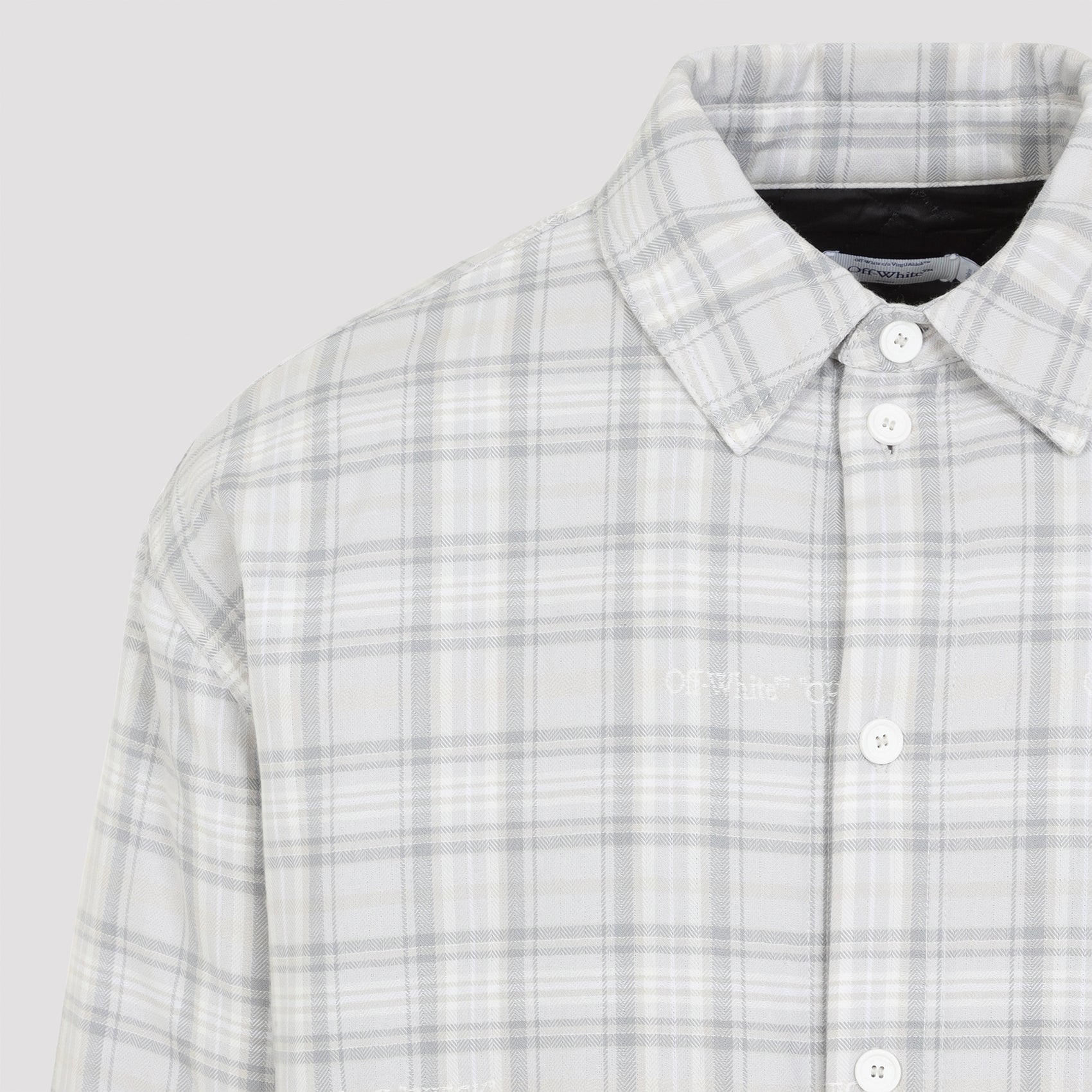 Lbl Check Flannel Padded Overshirt Men OFF-WHITE