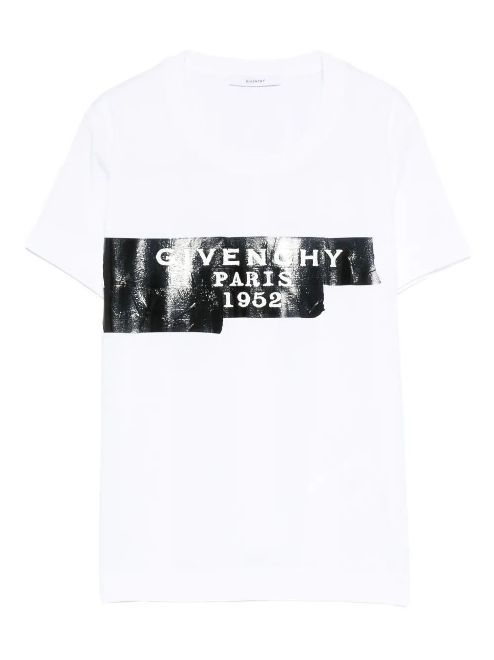 Givenchy Women Cotton T-Shirt With Givenchy Tape Print GIVENCHY