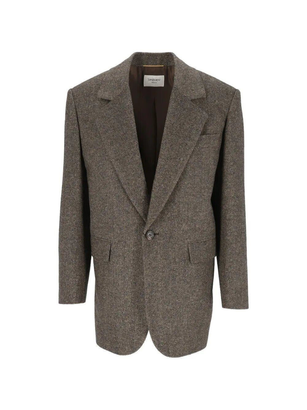 Saint Laurent Women Herringbone Wool Jacket SAINT LAURENT
