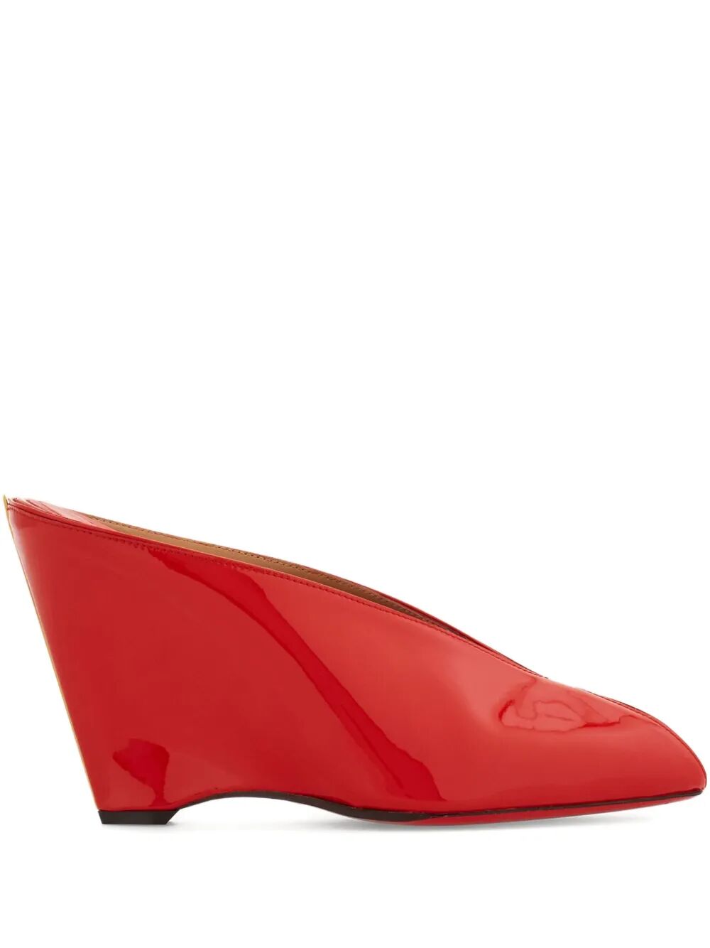 Ferragamo Women Alicia 95 Peep Toe Patent Leather Mule FERRAGAMO