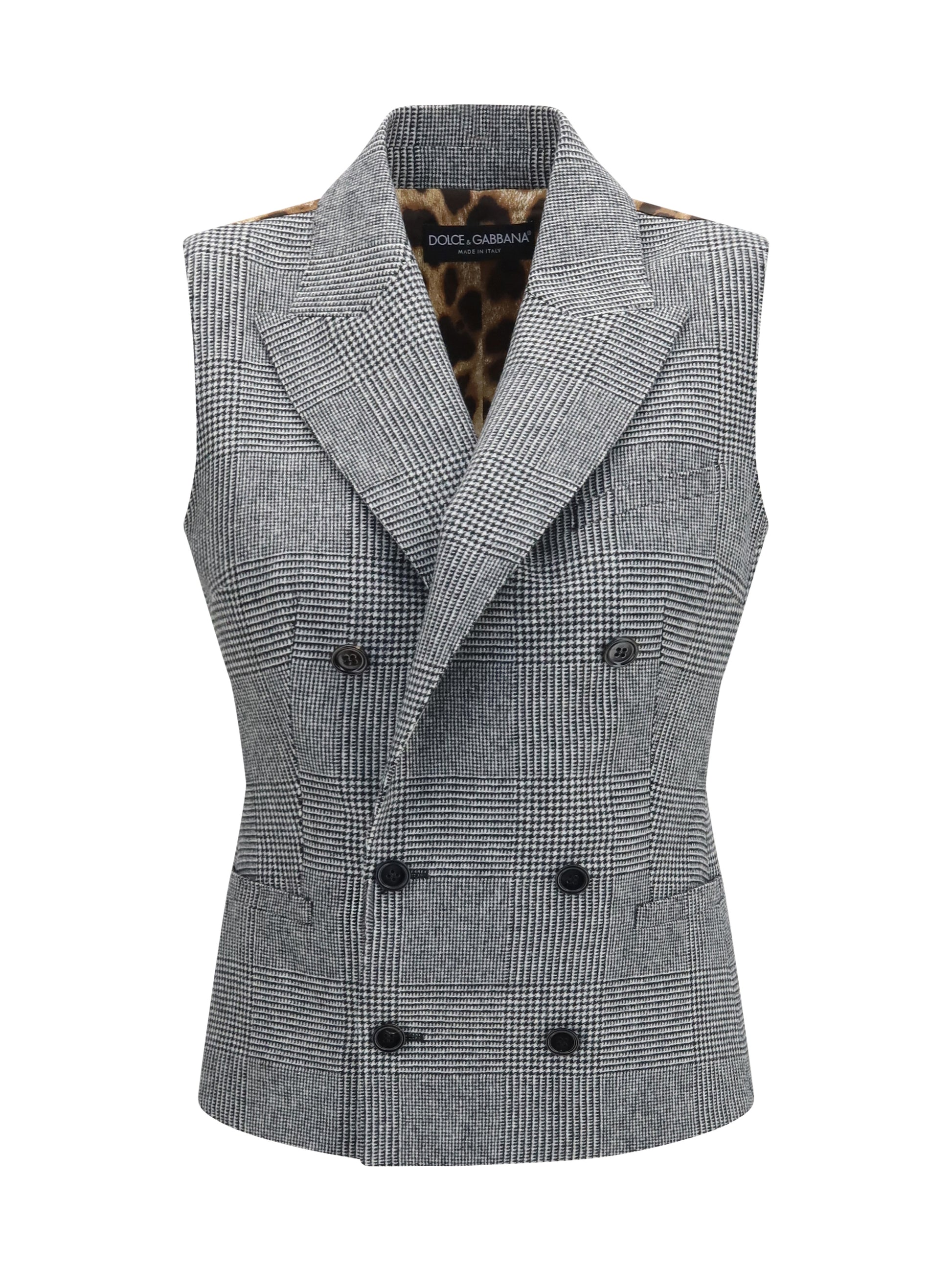 Dolce & Gabbana Women Prince Of Wales Double Breasted Vest DOLCE & GABBANA
