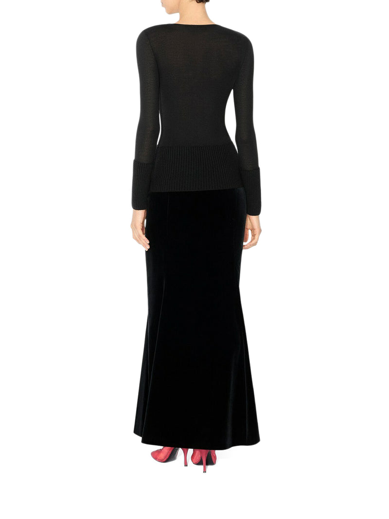 Alaia Women Crewneck Top In Merino Wool ALAIA