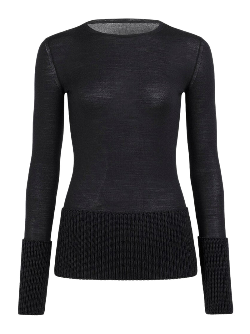 Alaia Women Crewneck Top In Merino Wool ALAIA