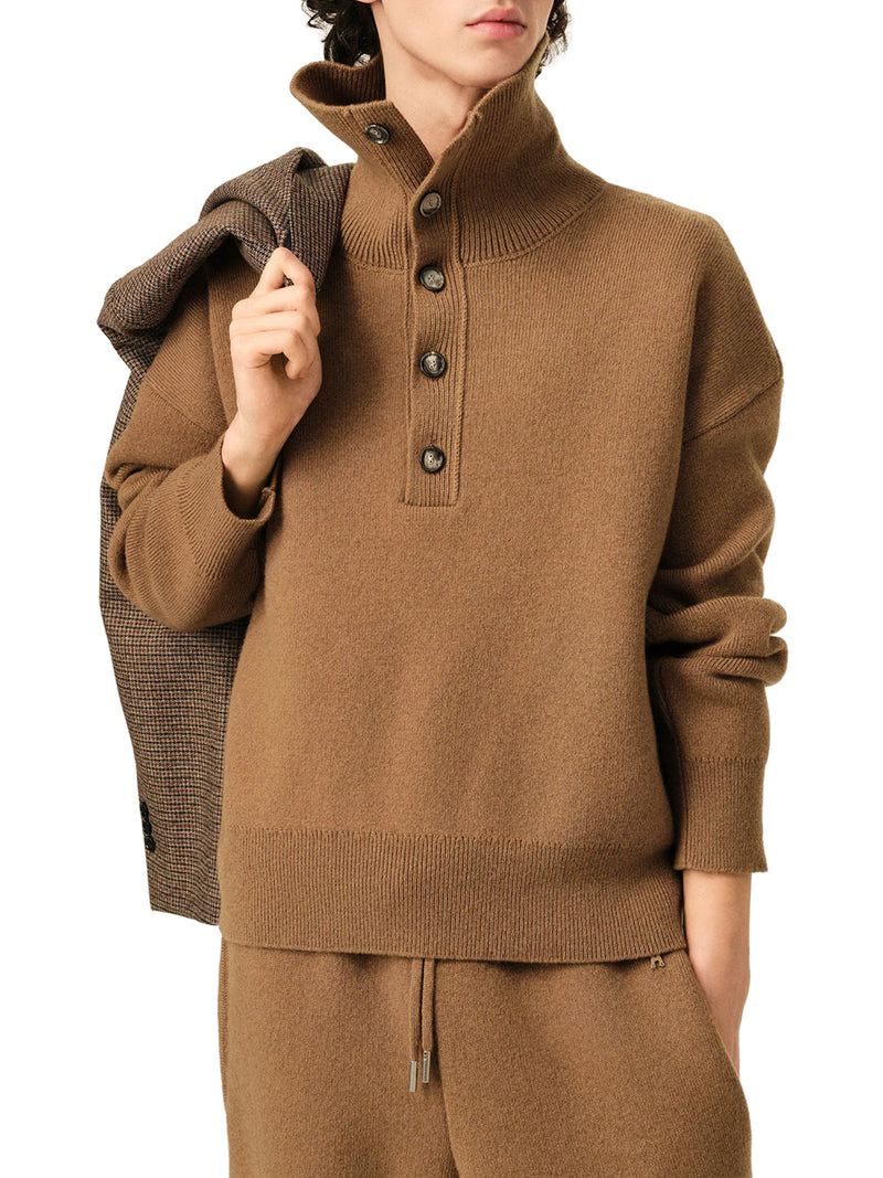 Ami Paris Men Wool Sweater With Polo Collar AMI PARIS