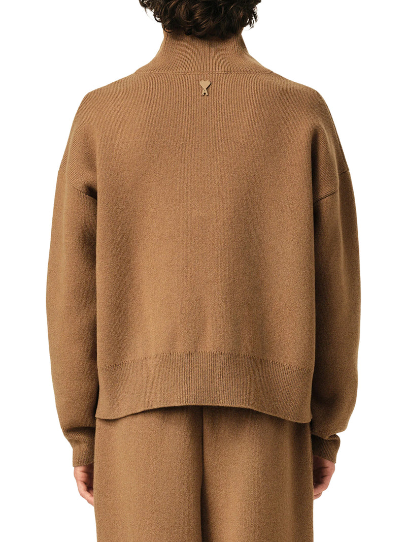 Ami Paris Men Wool Sweater With Polo Collar AMI PARIS