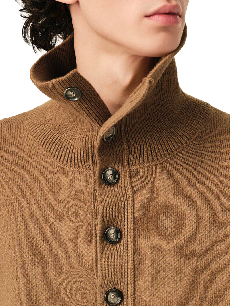 Ami Paris Men Wool Sweater With Polo Collar AMI PARIS
