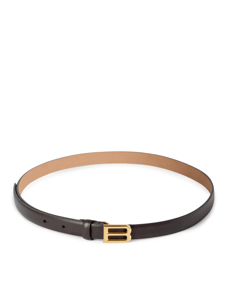 Balenciaga Women Bolero B Belt In Smooth Mocha Calfskin With Antique Gold-Tone Hardware BALENCIAGA
