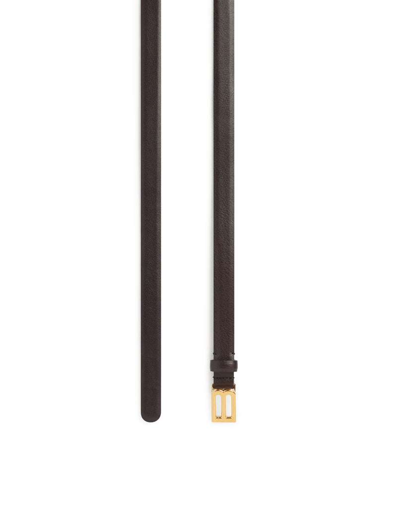Balenciaga Women Bolero B Belt In Smooth Mocha Calfskin With Antique Gold-Tone Hardware BALENCIAGA
