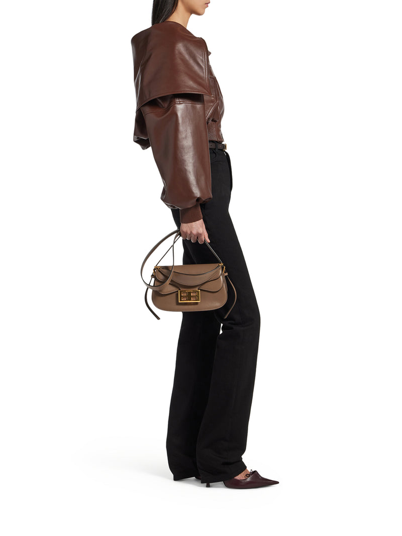 Balenciaga Women Wrap-Style Leather Blouson With A Wide Collar BALENCIAGA