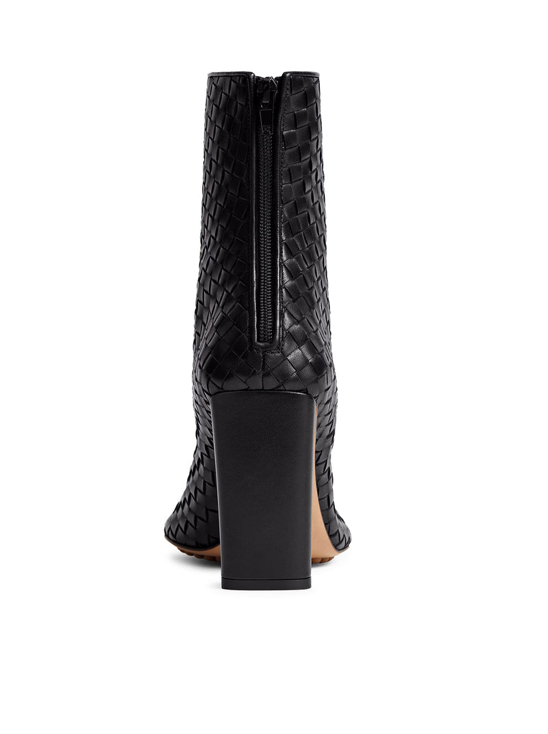 Bottega Veneta Women Woven Leather Cherry Ankle Boots BOTTEGA VENETA