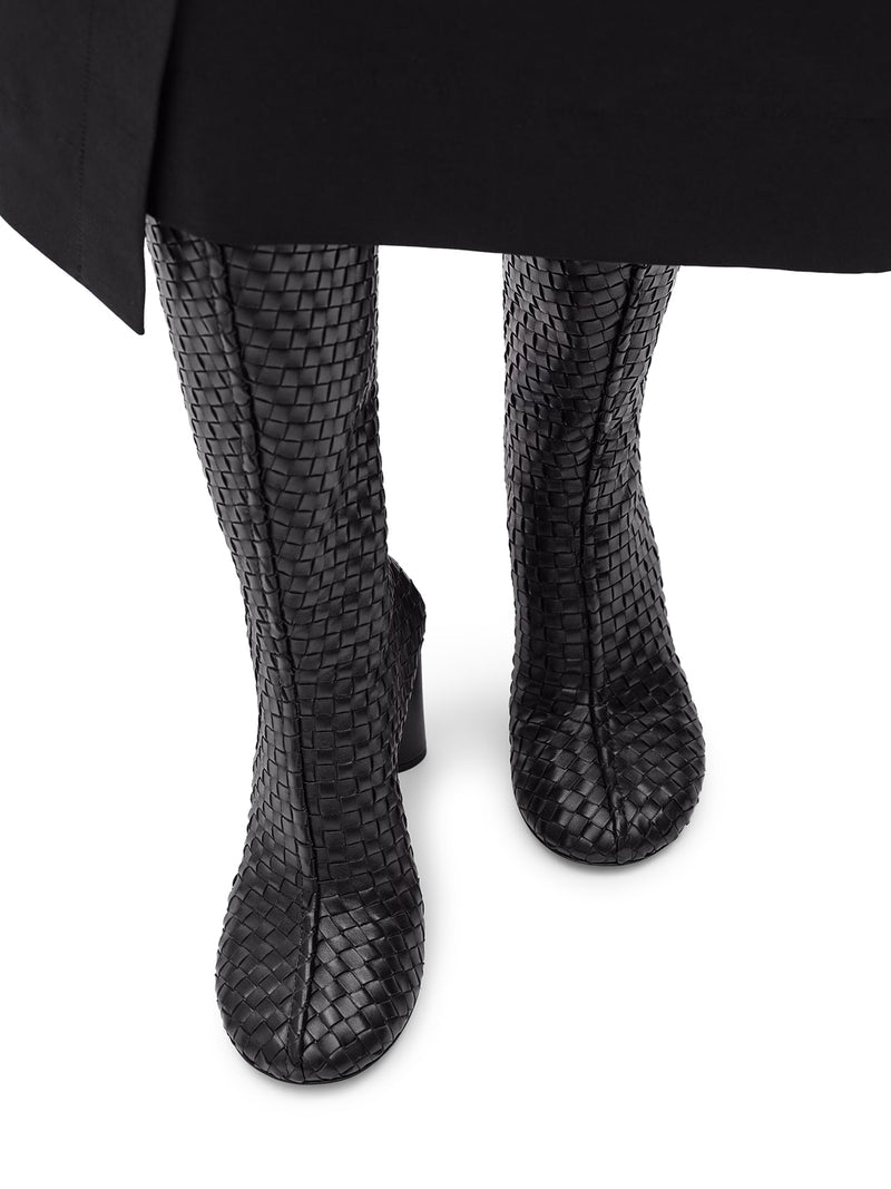 Bottega Veneta Women Cherry Woven Leather Boots BOTTEGA VENETA